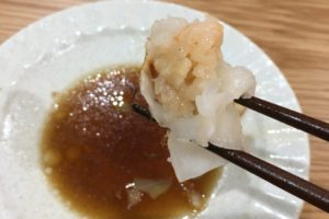 熊本の餃子の王国のエビ餃子の中身の画像